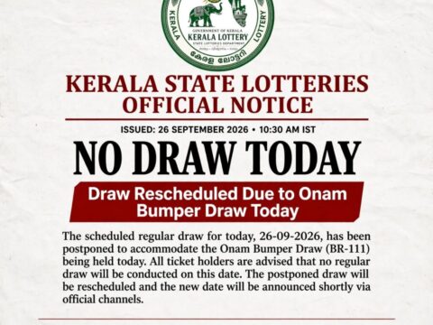 Today Kerala Lottery Result 3pm Karunya 26 09 2026