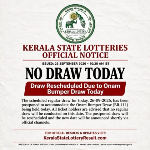Today Kerala Lottery Result 3pm Karunya 26 09 2026