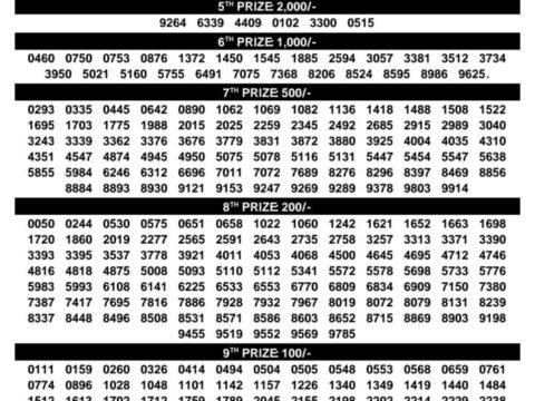 Today Kerala Lottery Result 3pm Dhanalekshmi 07 10 2026